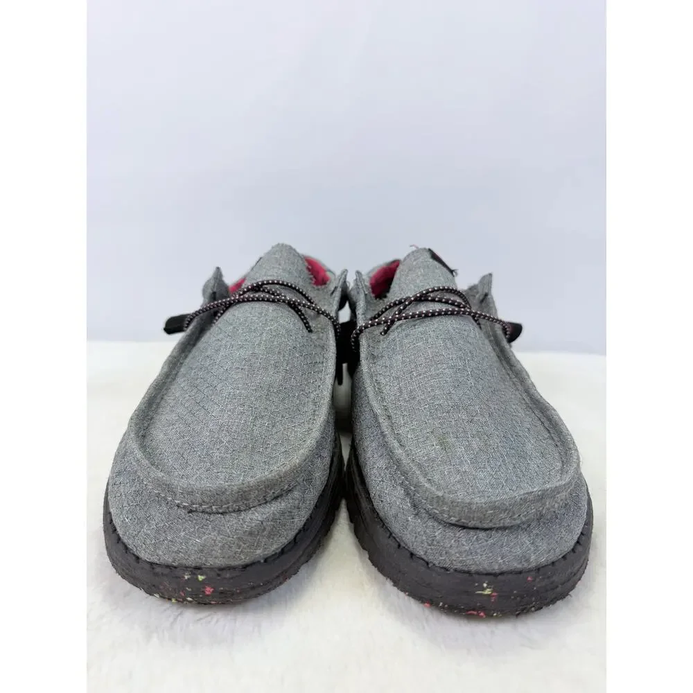 HEYDUDE Wally Eco Ascend Ripstop Grey Men's Slip-On Loafers Size 12